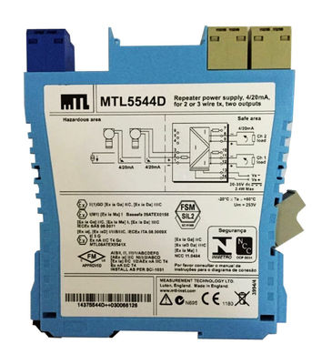 MTL5544D রিপিটার পাওয়ার সাপ্লাই MTL যন্ত্রপাতি 4/20ma 2 বা 3 তারের ট্রান্সমিটার জন্য দুটি আউটপুট