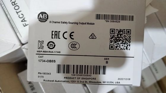 24VDC Allen Bradley 1734-OB8S POINT I/O নিরাপত্তা I/O মডিউল আটটি বর্তমান উত্স আউটপুট চ্যানেল