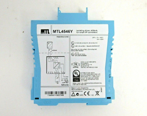 MTL4546Y MTL ইনস্ট্রুমেন্টস আইসোলেশন ড্রাইভার 4 ′′ 20mA লাইন ত্রুটি সনাক্তকরণ সহ হার্ট ভালভ পজিশনারগুলির জন্য