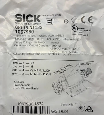 SICK GRL18-N1132 ফটো ইলেকট্রিক সেন্সর GR18 650 nm তরঙ্গদৈর্ঘ্যের সাথে