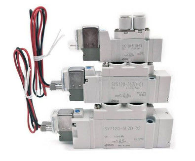 SMC SY5120-5G-01 ভালভ, Sol, SY5000 SOL/VALVE, RUBBER SEAL নামমাত্র ভোল্টেজ 24 VDC