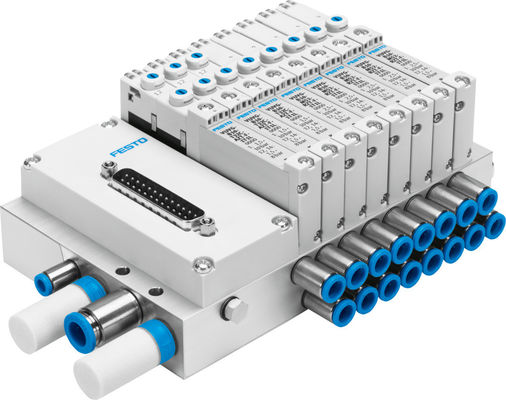 Festo VTUG-10-VRPT-B1T-Q10B-UB-QH6SU-16K+TTSC মাল্টি-পিন প্লাগ বা ফিল্ডবাস সংযোগ সহ ভ্যালভ ম্যানিফোড VTUG