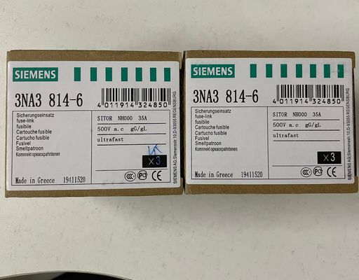 Siemens 3NA3814-6 LV HRC ফিউজ এলিমেন্ট, পরিমাপের স্থান 30 বার এবং অপারেশন চলাকালীন ওভাল ফ্ল্যাঞ্জ