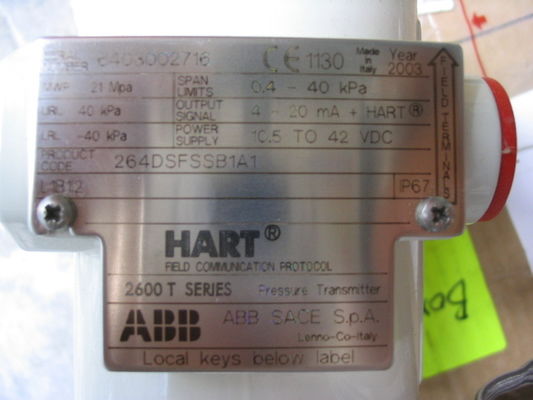 ABB 264DSFSSB1A1 2600 T সিরিজের চাপ ট্রান্সমিটার NAMUR মাউন্ট এবং সর্বোত্তম প্রক্রিয়া নিয়ন্ত্রণের জন্য FDI-/FDT- প্রযুক্তি
