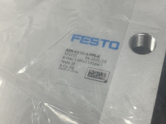 ফিস্টো কমপ্যাক্ট সিলিন্ডার ADN-63-50-A-PPS-A, ১৪মিমি নির্মাণ প্রস্থ এবং থ্রু-হোল মাউন্টিং সহ
