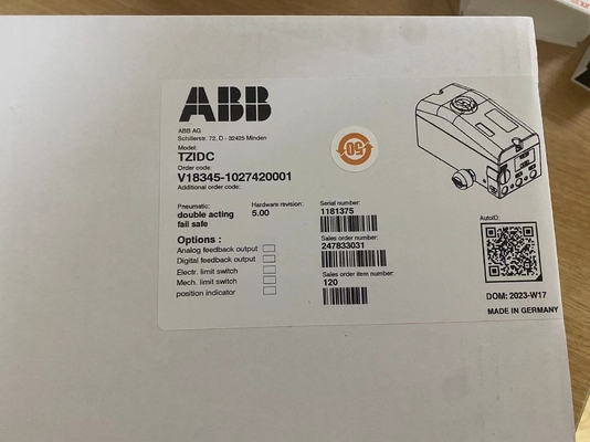 ABB V18345-1027420001 ATEX সার্টিফিকেশন সহ বৈদ্যুতিক নিউম্যাটিক পজিশনার