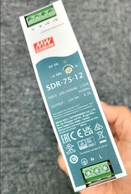 MW গড় ভাল SDR-75-12 12V 6.3A 75W একক আউটপুট শিল্প DIN রেল পাওয়ার সাপ্লাই
